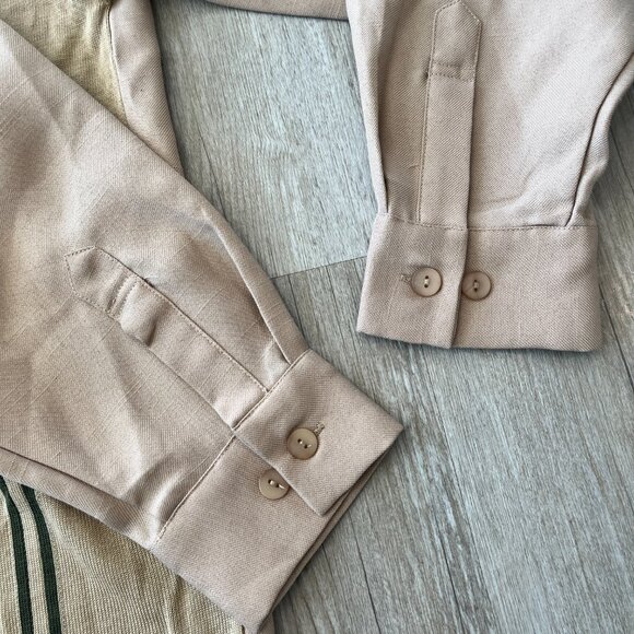 Mens Silversilk Luxe Cream/Tan Button Up - XL - Picture 4 of 6